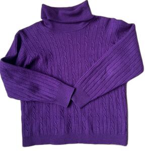 Vintage Camela Wool Turtleneck Cable Knit Sweater Women's Small